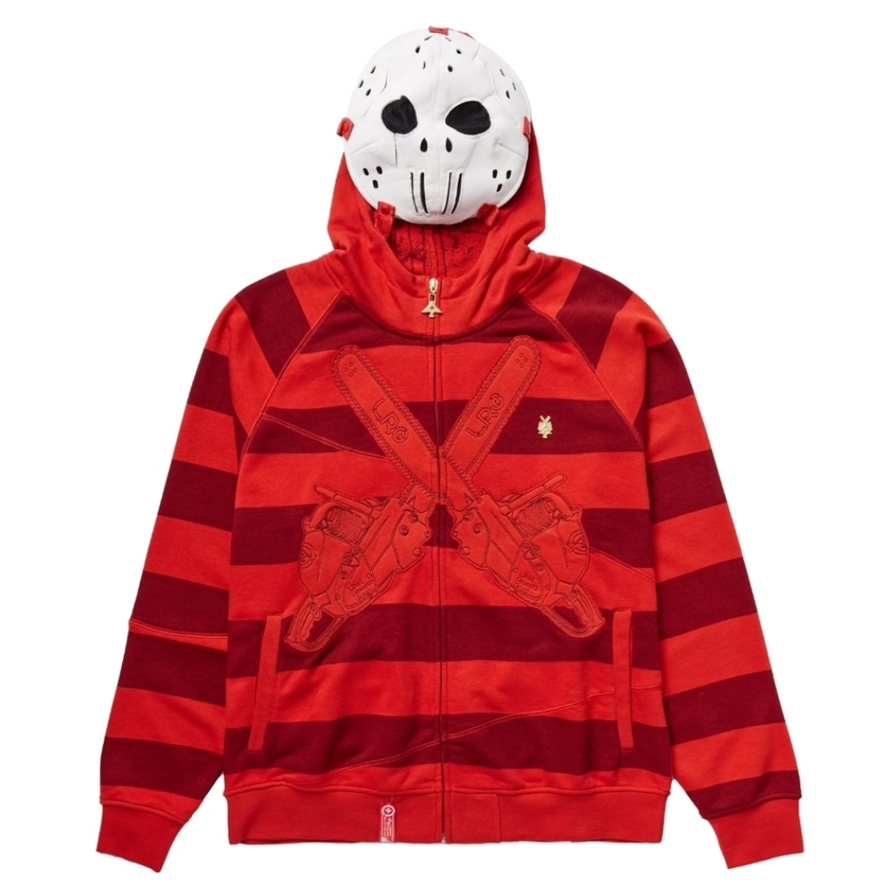 LRG Friday The 47th Zip Hoodie Red Jason Mask Chainsaw Hoodie Medium
